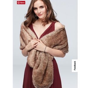 David’s Bridal Pull Through Faux Fur Shoulder Wrap